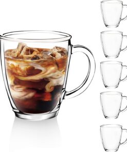 D.M DESIGN•MASTER Gläser - Warmhaltend, 6-Stück, 350ml, ideal für Latte, Cappuccino und Tee