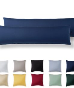 Superweiche Jersey Kissenbezüge 40x145 cm (2er Set) Blau - 100% Baumwolle mit Reißverschluss OEKO-TEX STANDARD 100