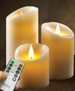 LED Kerzen, Flammenlose Kerze 300 Stunden Batterie Dekorative Kerzen Set 3 (10-Tasten-Fernbedienung, 10cm, 1|5cm, 15cm)