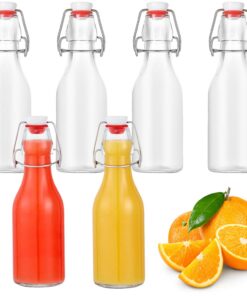 6er Set 250ml Glasflaschen mit Bügelverschluss - Zum Befüllen von Saft, Öl, Essig & Limonade