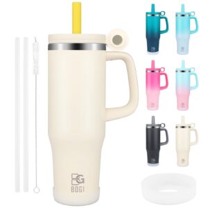 BOGI 40oz Thermobecher mit Strohhalm und Henkel - perfekt für Outdoor-Fan | Edelstahl Isolierbecher mit Griff - ideales