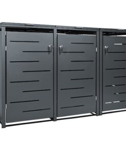 Stilista Mülltonnenverkleidung aus Metall für 3 Tonnen je 240 Liter - Anthrazit - robust und modern für die Küche