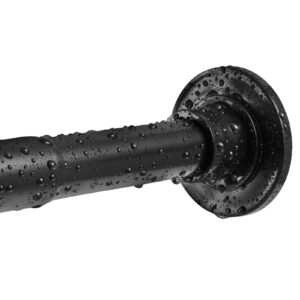 Duschvorhangstange Edelstahl 74-200cm Kein Bohren & Rost Fest Verstellbar Teleskopstange Schwarz für Dusche