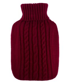 Hugo Frosch Wärmflasche Klassik 1,8l – Made in Germany – langlebig & mit weichem Strickbezug Rot