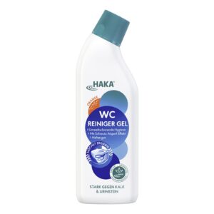 HAKA WC Reiniger Gel Orange 740 ml - Effektiv Urinstein entfernen - Toilettenreiniger gegen Kalk & Schmutz mit natürlich