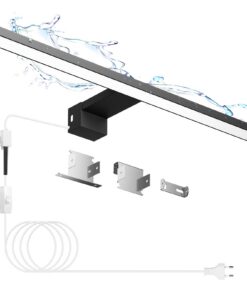 Hommie LED Spiegelleuchte für Bad mit Schalter - Schwarz - 50CM - 12W - 4000K Neutralweiß - Aluminiumlegierung - Spiegel