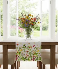KAMACA Wiesenblumen und Schmetterlinge Druck-Motiv Hochwertige Garten-Tischdecke für Outdoor und Haus im Frühling und So