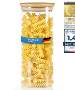 Dimono® Vorratsglas Borosilikatglas mit Bambus-Deckel 1 Liter