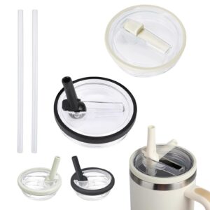 **2 Stücke White Ersatzdeckel für 40oz Stanley Becher Cup Deckel Ersatz Zubehör,Wiederverwendbar,Auslaufsicher und Stau