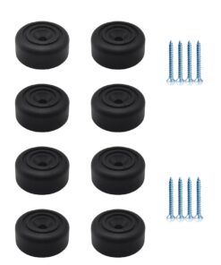 Schwarze Möbelfüße für Schrank und Sofa 8 Stück Rund Ø 33 x H 13 mm mit 8 Schrauben | Rundere Schwarze Kunststoff-Füße