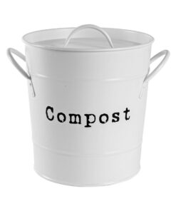 Harbour Housewares Vintage Metall Küchenkompostbehälter - Weiß für nachhaltige Küche