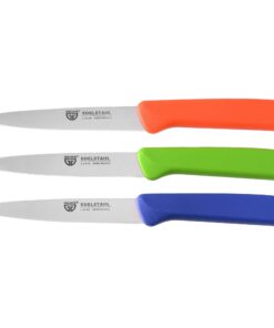 GRÄWE Super-Scharfe Gemüse- und Obstmesser-Set, Edelstahl, Schwarz, Bunter 3er Set