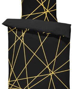 One-Home Bettwäsche Geometrisch anthrazit 4 teilig 135x200 cm Microfaser Garnitur Foto Druck Set