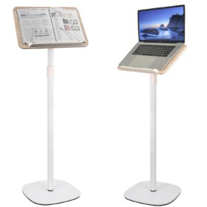 OUUTMEE Lesebuchständer für Laptop und Kochbuch, Winkelverstellbar und beweglich, Weiß, 50-170 cm OUUTMEE Beistelltisch