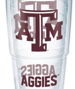 Tervis Texas A&M Aggies Tradition Isoliertes Tumbler mit Umhüllung und marokotter Verschluss, 24oz, Transparent