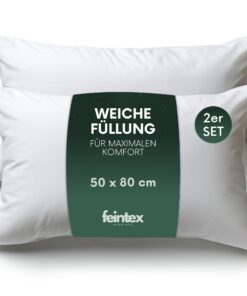 Kopfkissen 2er Set - Hypoallergene, Waschbare Dekokissen - Kissen für Schlaf und Sofa - Optimaler Schlafkomfort zuhause