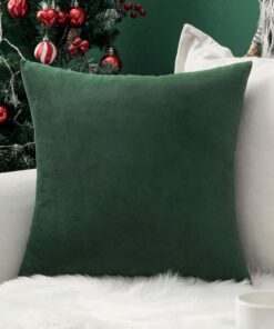 MIULEE Weihnachtliches Zierkissenbezug Dekorative Kissenbezug mit Verstecktem Reißverschluss Dunkelgrün 20x20 Zoll MIU