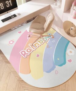 Odot Bürostuhl Bodenschutzmatte rutschfest für Modern Gaming Schreibtischstuhl (Regenbogen, 90x120cm) Odot Cartoon Bür