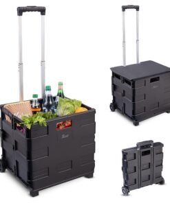 Xcase Trolley Klappbarer Einkaufstrolley bis 35kg Teleskop-Griff 2 Rollen (Einkaufswagen Werkzeugkoffer)