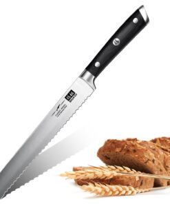 SHAN ZU 20CM Brotschlägermesser mit Deutschem Edelstahl, scharfes Pakkwood-Griff für Brot und Kuchen