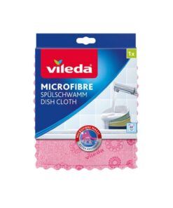Vileda Microfaser Spülschwamm - hohe Saugfähigkeit und Schmutzaufnahme im quadratisch praktischen Format, 4 trendige Far