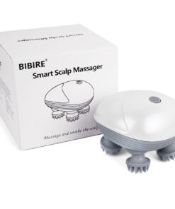 BIBIRE Elektrisches Kopfmassagegerät für Ganzkörpermassage und Haarwachstum mit 4 Massageköpfen und 3 Massagemodi