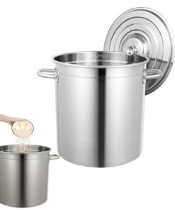 Großer Edelstahl Suppentopf 35 Liter, professionell kompatibel mit allen Herdarten, ideal für Gastronomie, große Küchen