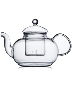 CnGlass Glas Teekanne mit Siebeinsatz Herdplattensicher 600ml Lose Blatt Tee