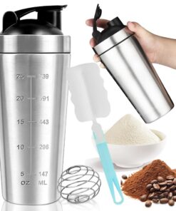 Cartlant Shaker Proteinshake Edelstahl Protein Schüttelbecher, BPA-Frei 750ml, Metall thermische Sportflasche für Fitnes