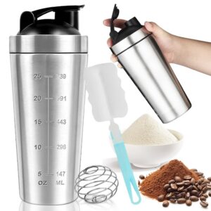 Cartlant Shaker Proteinshake Edelstahl Protein Schüttelbecher, BPA-Frei 750ml, Metall thermische Sportflasche für Fitnes