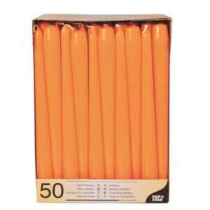 PAPSTAR 50 orangefarbene Kerzen für Déko und Aromatherapie