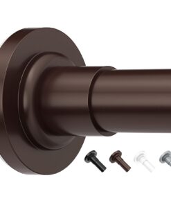 Yeabett Gardinenstange Ohne Bohren – Teleskopstange, Vorhange für die Badedomäne – Bronzeweiß, 119.4cm