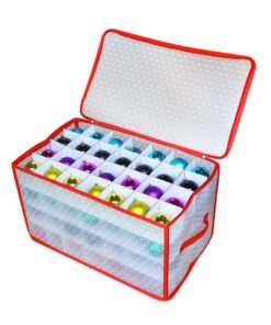Spetebo XL Aufbewahrungsbox für Christbaumkugeln - Sortierbox Kiste für 112 Kugeln - faltbar