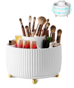 Make Up Organizer 360° Drehbar, weiß für Zimmer und Frisiertisch | Kosmetikregal 360° Drehbar, Weiße Option für Make Up