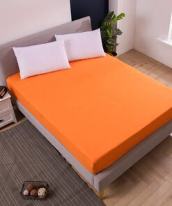 Spannbetttuch Volltonfarben Orange 152x190cm - Hochwertige Polyester Bettdecke | Spannbetttuch 152x190cm Orange - Comfo