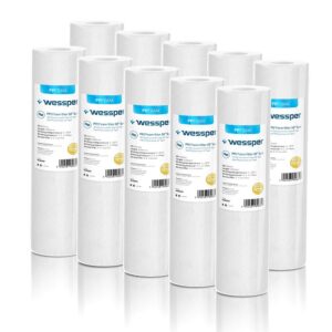 10x Wessper 10" Zoll Sediment Wasserfilterkartuschen - Partikelfiltration für Umkehrosmose & Wasserspeiseleitung | 10x