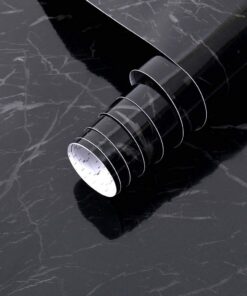 Klebefolie für Möbel - Arthome Schwarz Marmorfolie 30x254cm - Selberklebend - Schreibtisch, Küche, Regale versehen - Obe