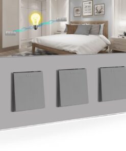 BSEED 10A Wandschalter Kristall Grau Lichtschalter