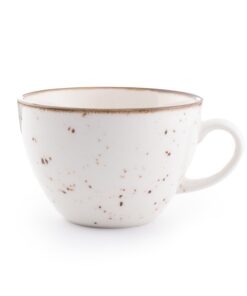 Hochwertige Porzellan Kaffeetasse 350ml | Boho-Stil mit Gesprenkeltem Finish | Spülmaschinen- & Mikrowellenfest