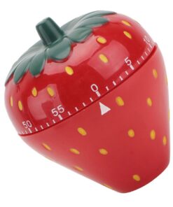 UKCOCO Erdbeerform Küchentimer Mechanisch Timer Zum Kochen Und Backen Loud Alarm in Fruchtform Zum Backen Zu Hause Zum G
