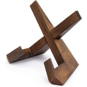 Rustikaler Buchständer aus Holz – praktisch für Küchen und Kochbücher –ideal für Küchen und Kochereien – 30 x 30 cm