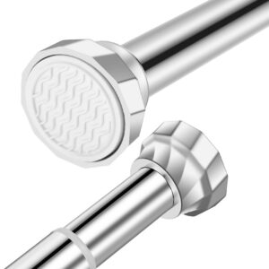 Silber Duschvorhangstange ohne Bohren Einstellbar für Badezimmer & Balkon Rostfrei & Rutschfest 198-255cm Teleskopstange