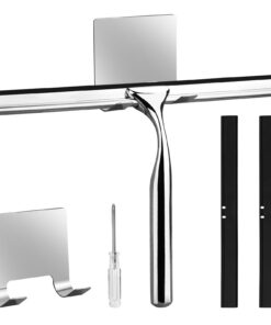 Rietegio 25CM Duschabzieher Edelstahl Handlicher Glaswischer für Bad und Küche