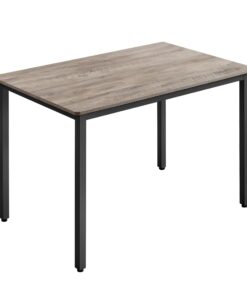 VASAGLE Küchentisch, 70 x 110 x 77 cm, Esszimmertisch für 4 Personen, Industrie-Design, Greige meliert-Mattschwarz KDT08