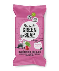 Marcel's Green Soap hygienische Feuchttücher - Patschuli & Cranberry - Umweltfreundliche Reinigungstücher - Packung mit