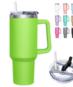 HNCY Thermobecher mit 2-in-1-Deckel für kalteheiße Getränke, Isolierbecher mit Edelstahl und Griff, Tumbler Cup Thermo B
