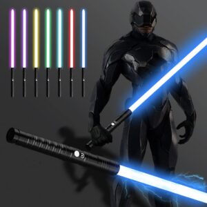 Amaxshiirchy Lichtschwert für Erwachsene, Metall-Hilt-Lichtschwert-Schwerter-Set (schwarz) Amaxshiirchy RGB Lichtschwe