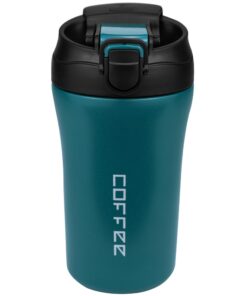 Disoza Thermobecher 460 ml Kaffee to go Grüner Thermo Becher mit Deckel