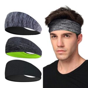 LATTCURE Sport-Stirnband 3 Pack, Herren Stirnband, für Jogging und Laufen, Schweißabtragend und Anti-Rutsch