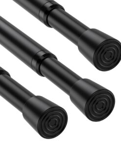 3Stück Schwarz Carbonfree Certified Teleskop Gardinenstange Für Gardinen 80-150cm Zum Klemmen Spannstange